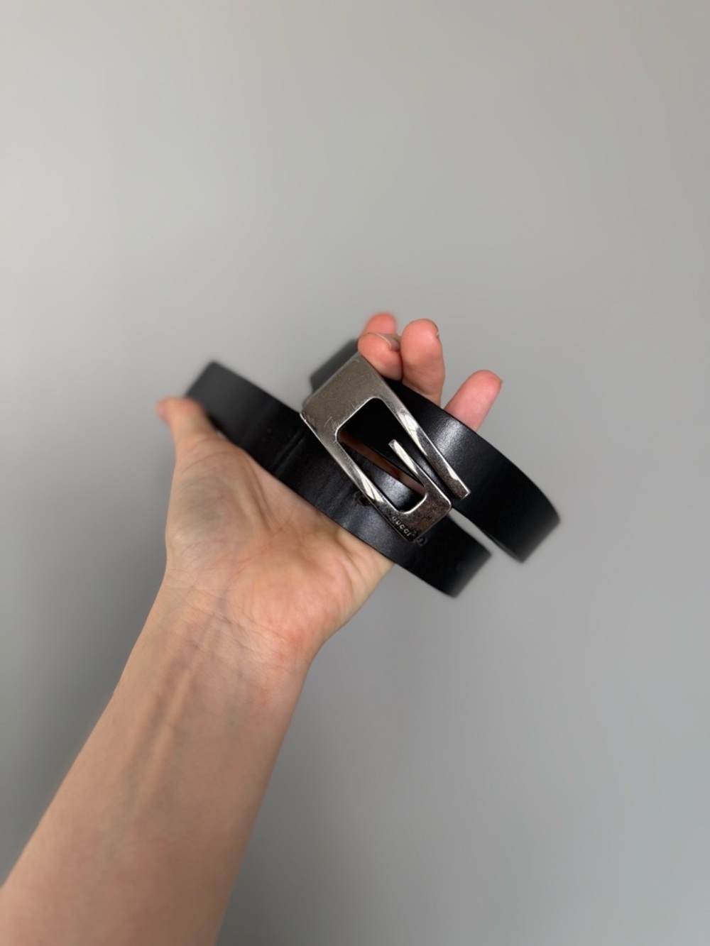 Vintage Gucci Belt with Silver Buckle